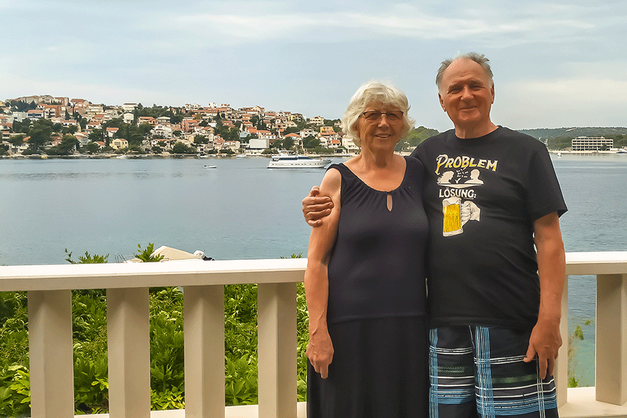 Leopoldine und Josef auf Meerurlaub in Zatoglav - Kroatien - Blick von unserem Ferienhaus auf die Bucht